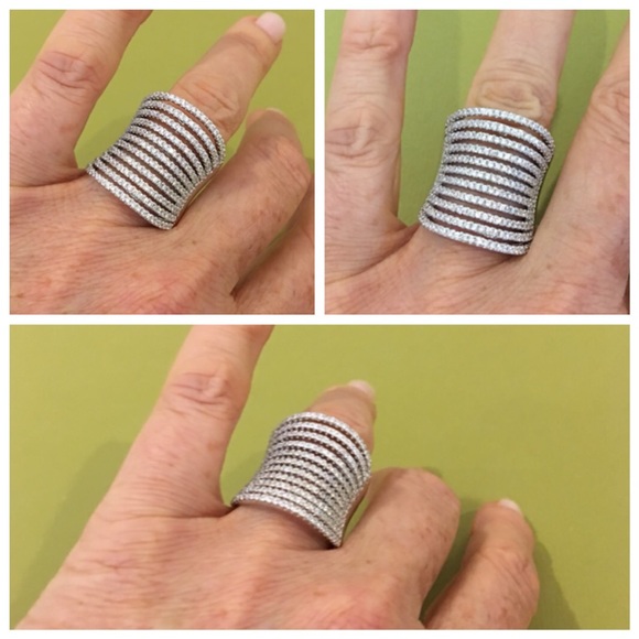 SWAROVSKI* crystal 18K GP cocktail ring, size approx 7.5, NWOT - Picture 9 of 10